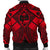 Guam Polynesian Men's Bomber Jacket - Red Guam Coat Of Arms Polynesian Tattoo - Polynesian Pride