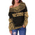 Gambier Islands Polynesian Chief Women's Off Shoulder Sweater - Gold Version - Polynesian Pride