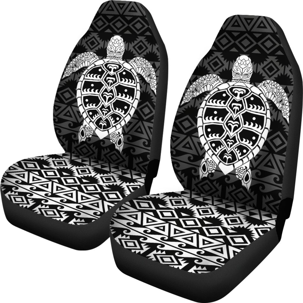 Polynesian Car Seat Covers - Polynesian Turtle Pattern White - Polynesian Pride