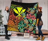 Polynesian Hawaii Premium Quilt - Pineapple Hibiscus - Polynesian Pride