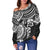 Polynesian Off Shoulder Sweater (Women) - Polynesian White Turtle - Polynesian Pride