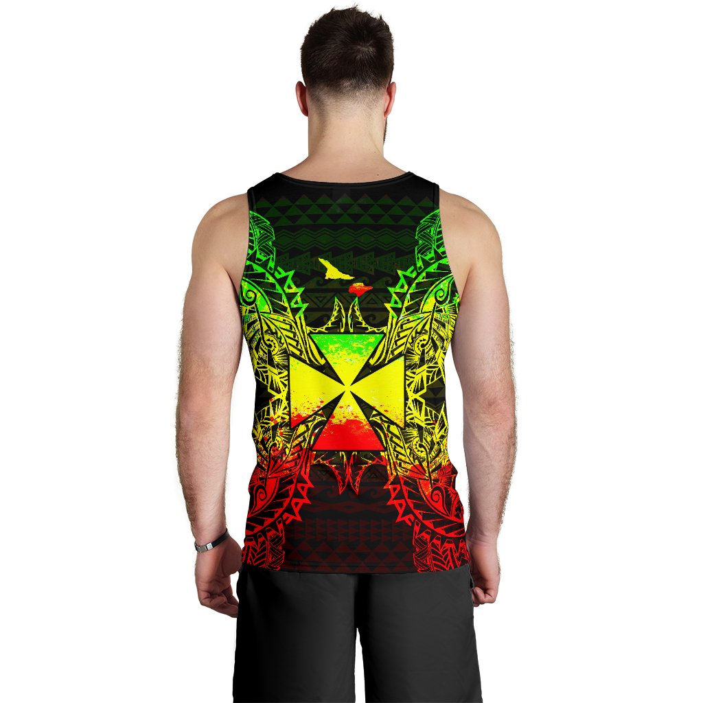 Wallis And Futuna Polynesian Men Tank Top Map Reggae - Polynesian Pride