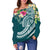 American Samoa Polynesian Women's Off Shoulder Sweater - Summer Plumeria - Polynesian Pride