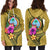 Guam Polynesian Women's Hoodie Dress - Floral With Seal Gold - Polynesian Pride