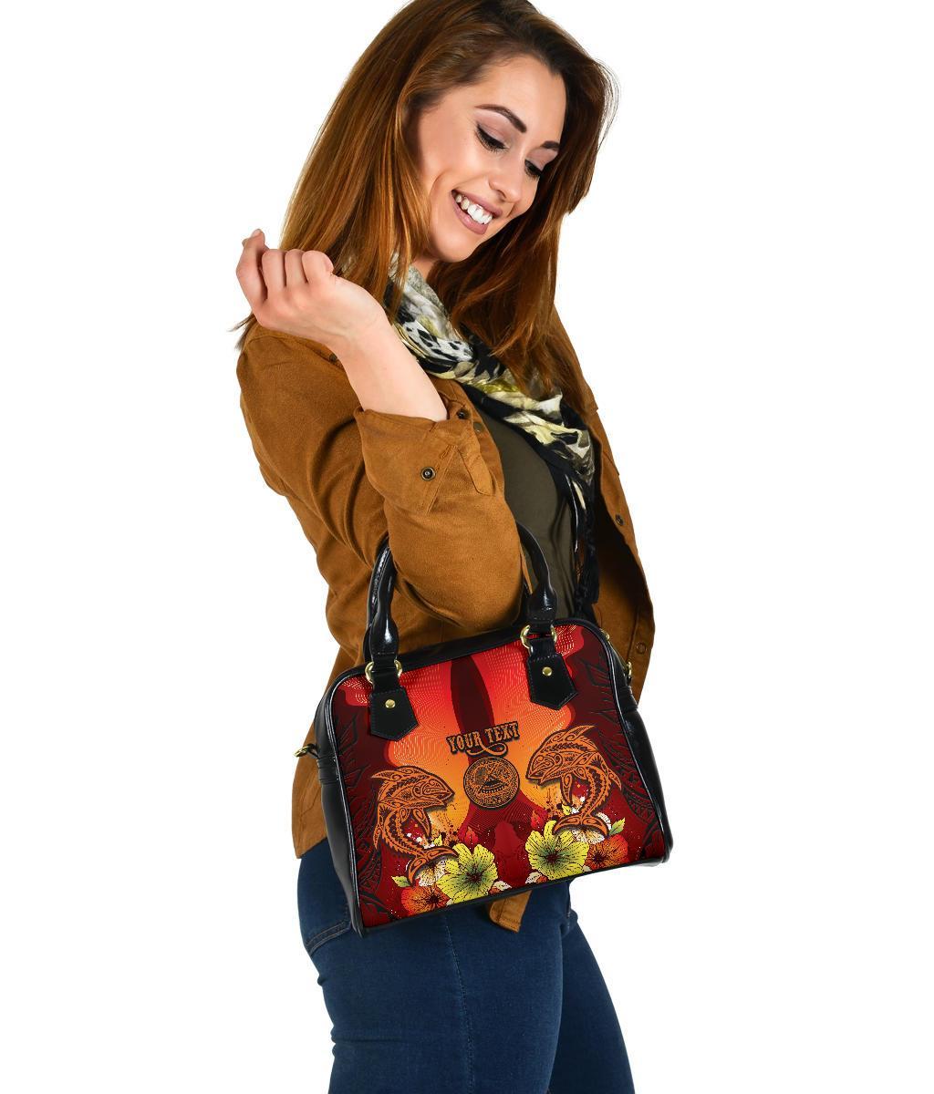 American Samoa Custom Personalised Shoulder Handbag - Tribal Tuna Fish - Polynesian Pride