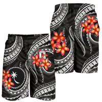 Chuuk Micronesian Men Shorts - Black Plumeria - Polynesian Pride