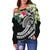 Tonga Polynesian Women's Off Shoulder Sweater - Summer Plumeria (Black) - Polynesian Pride