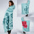 Hawaii Polynesian Turtle Hibiscus Blue Hooded Blanket - Bless Style - Polynesian Pride