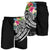 Polynesian American Samoa Men's Shorts - Summer Plumeria (Black) - Polynesian Pride