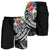 FSM Polynesian Men's Shorts - Summer Plumeria (Black) - Polynesian Pride