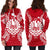 French Polynesia Polynesian Hoodie Dress Map Red White - Polynesian Pride