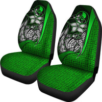 Yap Micronesian Car Seat Covers Green - Turtle With Hook - Polynesian Pride