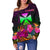 Wallis and Futuna Personalised Women's Off Shoulder Sweater - Summer Hibiscus - Polynesian Pride