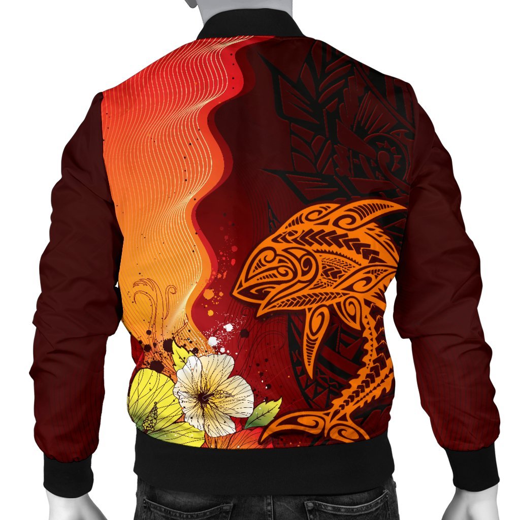 American Samoa Men's Bomber Jacket - Tribal Tuna Fish - Polynesian Pride