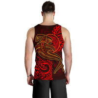 American Samoa Men's Tank Top - Red Shark Polynesian Tattoo - Polynesian Pride