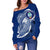 Guam Women'S Off Shoulder Sweater Shark Coat Of Arms - Polynesian Pride