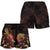 American Samoa Polynesian Women's Shorts - Turtle With Blooming Hibiscus Gold - Polynesian Pride