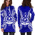 Vanuatu Polynesian Hoodie Dress Map Blue - Polynesian Pride