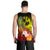 Tonga Men's Tank Top - Humpback Whale with Tropical Flowers (Yellow) - Polynesian Pride