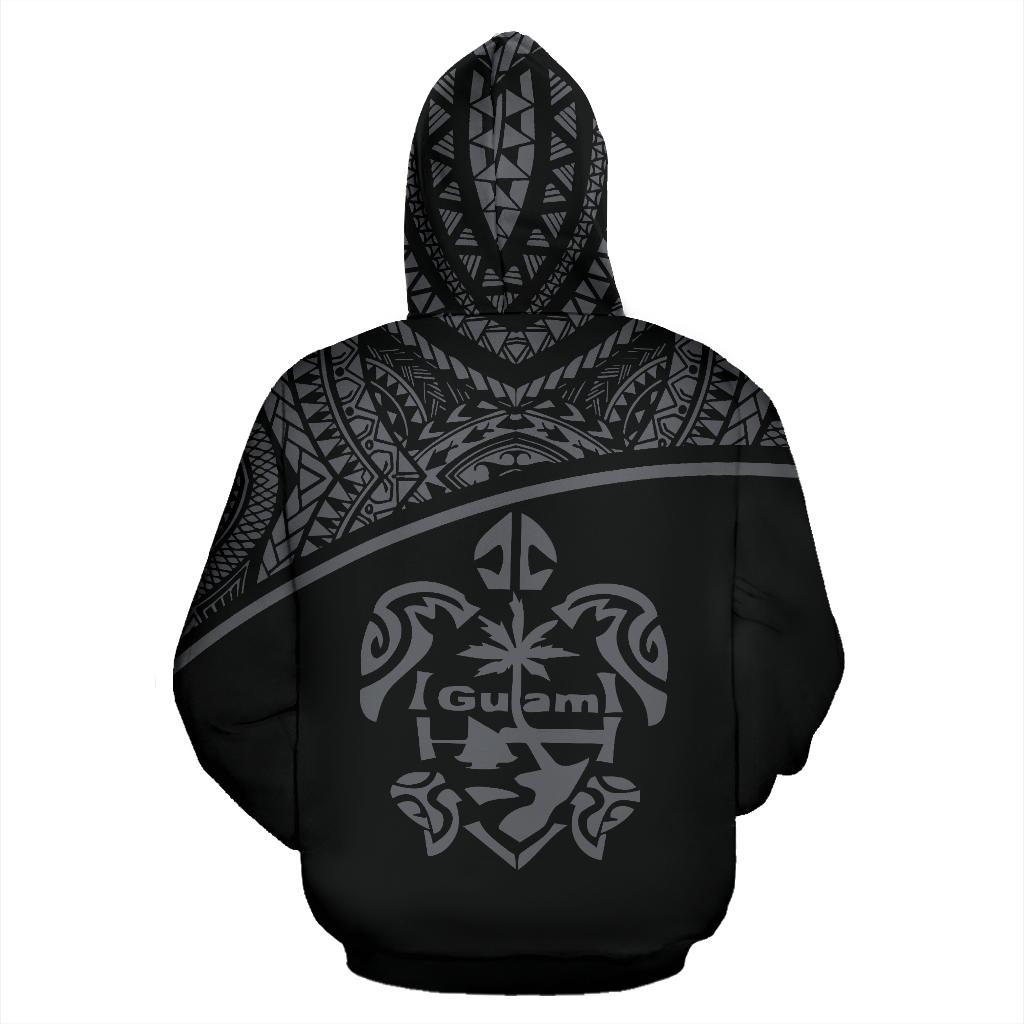 Guam All Over Hoodie Micronesia Curve Grey Style - Polynesian Pride