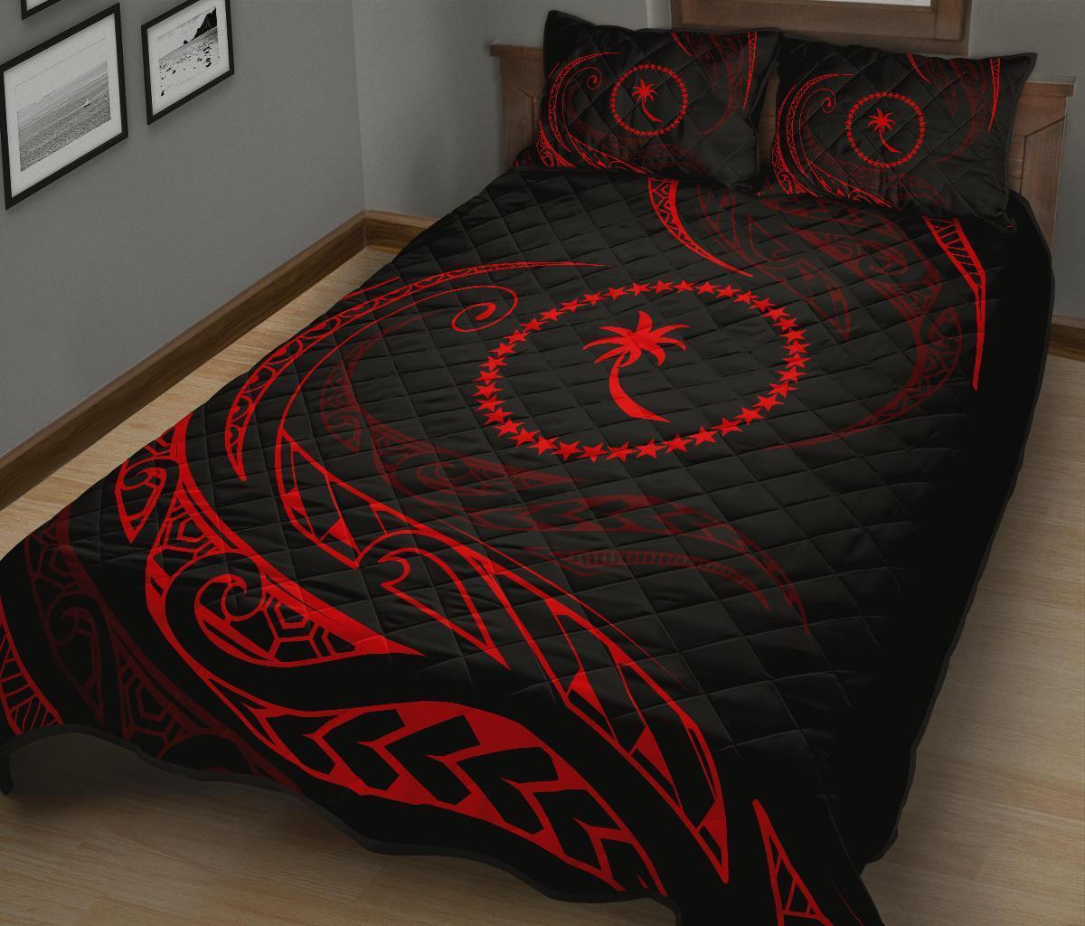 Chuuk Islands Quilt Bed Set - Red - Frida Style - Polynesian Pride