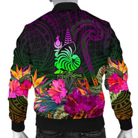 New Caledonia Polynesian Personalised Men's Bomber Jacket - Summer Hibiscus - Polynesian Pride