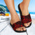 Cook Islands Slide Sandals - Turtle Hibiscus Pattern Red - Polynesian Pride