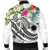 Marshall Islands Polynesian Men's Bomber Jacket - Summer Plumeria (White) - Polynesian Pride