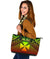 Polynesian Wallis and Futuna Personalised Leather Tote Bag - Reggae Vintage Polynesian Patterns - Polynesian Pride