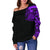 Polynesian Chest Tattoo Off Shoulder Sweater Purple A7 - Polynesian Pride