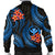 Polynesian Hawaii Men Bomber Jacket - Blue Plumeria - Polynesian Pride