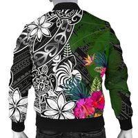 New Caledonia Men Bomber Jacket - Turtle Plumeria Banana Leaf Crest - Polynesian Pride