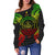 Palau Polynesian Shoulder Sweater Map Reggae - Polynesian Pride