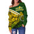 Cook Islands Off Shoulder Sweater Style Turtle Rugby - Polynesian Pride