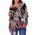 Wallis And Futuna Women's Off Shoulder Sweaters - Tribal Flower Special Pattern Red Color - Polynesian Pride