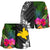 Papua New Guinea Women Shorts - Turtle Plumeria Banana Leaf - Polynesian Pride