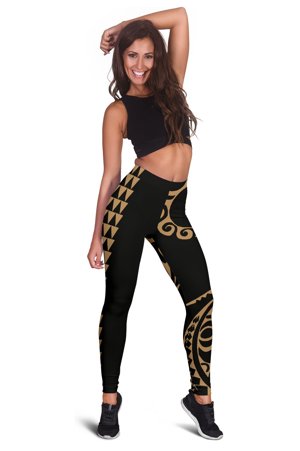 Gold Polynesian Tribal Women's Leggings - Polynesian Pride