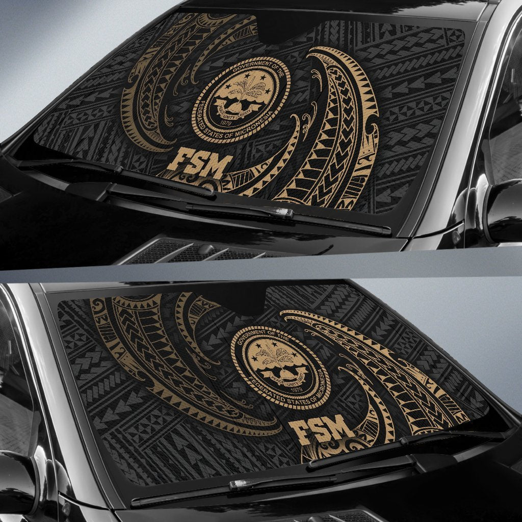 Polynesian Federated States of Micronesia Sun Shades - Gold Tribal Wave - Polynesian Pride