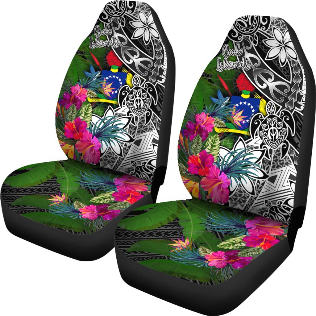 Cook Islands Car Seat Covers - Turtle Plumeria Banana Leaf - Polynesian Pride