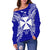 Wallis And Futuna Polynesian Shoulder Sweater Map Blue - Polynesian Pride