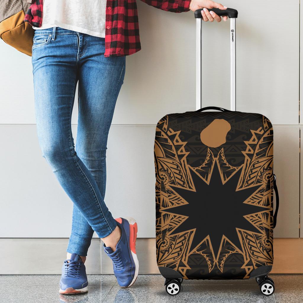 Nauru Polynesian Luggage Covers Map Gold - Polynesian Pride