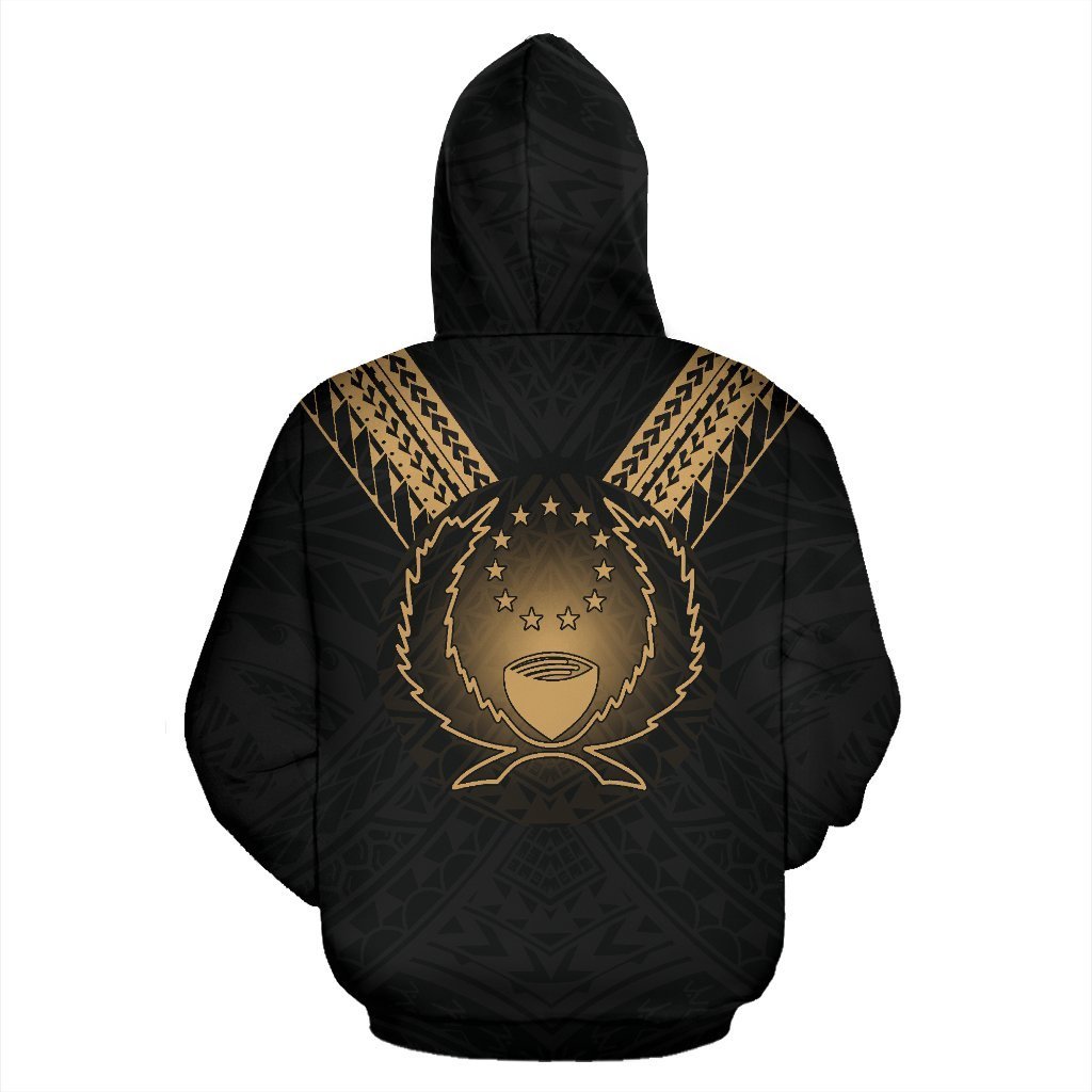 Pohnpei All Over Zip up Hoodie Gold Sailor Style - Polynesian Pride