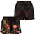 Marshall Islands Polynesian Women's Shorts - Turtle With Blooming Hibiscus Gold - Polynesian Pride