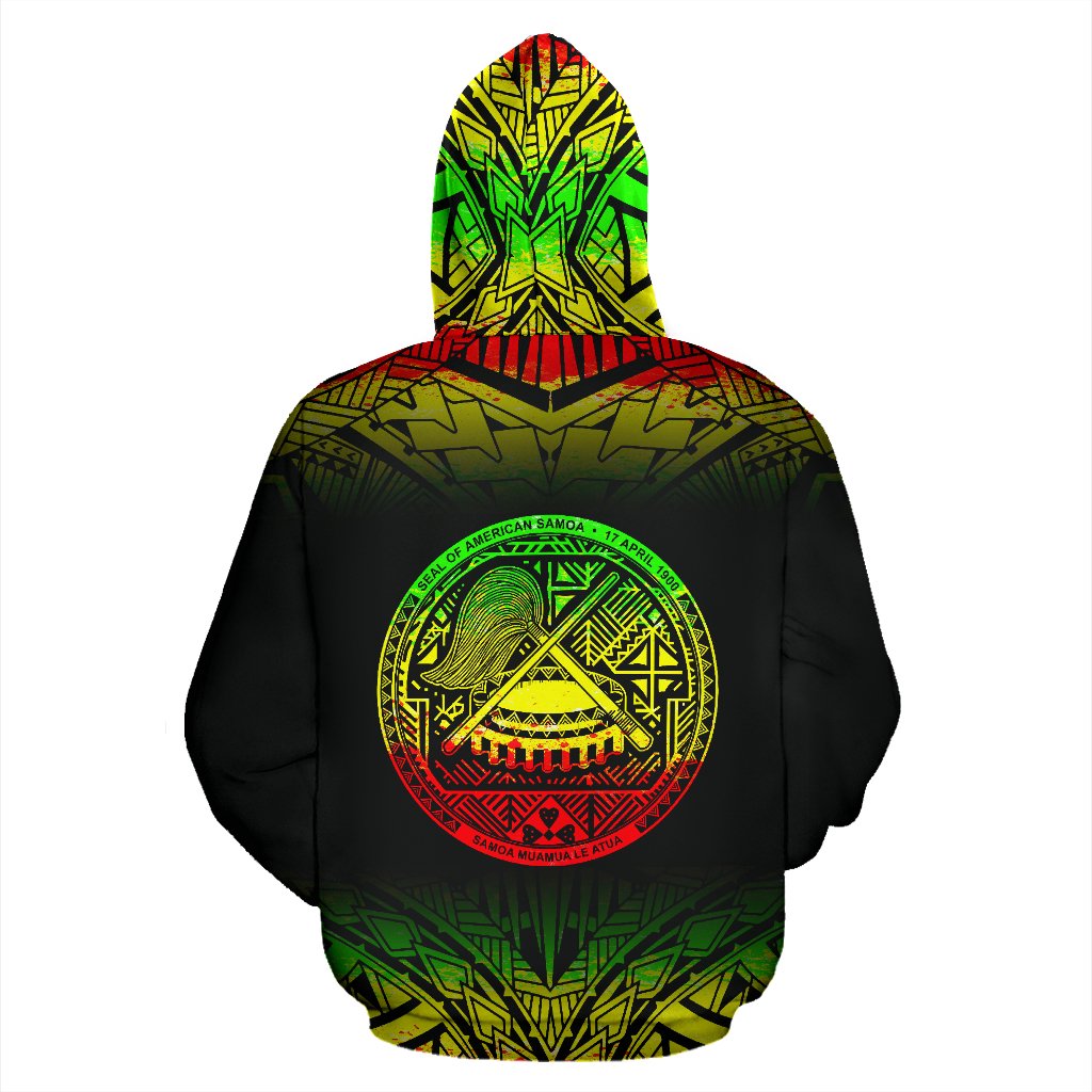 American Samoa All Over Custom Hoodie Polynesian Reggae Fog - Polynesian Pride