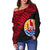 Tahiti Polynesian Women's Off Shoulder Sweater Coat Of Arms - Wave Style 04 Th5 - Polynesian Pride