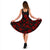 Polynesian Midi Dress - Black Red Hibiscus - Polynesian Pride