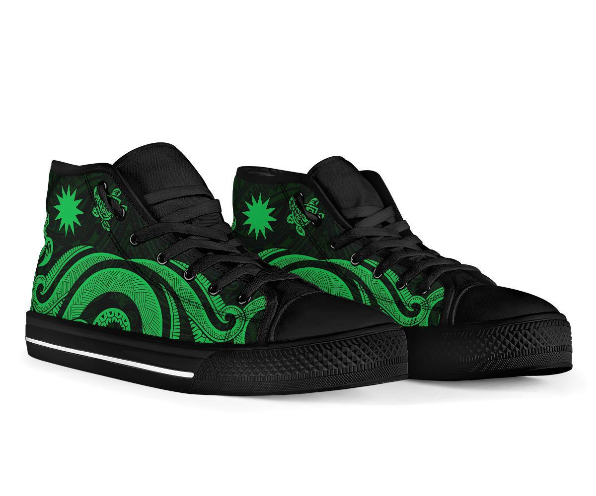 Nauru High Top Canvas Shoes - Green Tentacle Turtle - Polynesian Pride