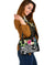 Papua New Guinea Polynesian Shoulder Handbag - Summer Plumeria (Black) - Polynesian Pride