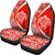 Hawaii Turtle Map Polynesian Car Seat Covers - White And Red - Circle Style Universal Fit White And Red - Polynesian Pride