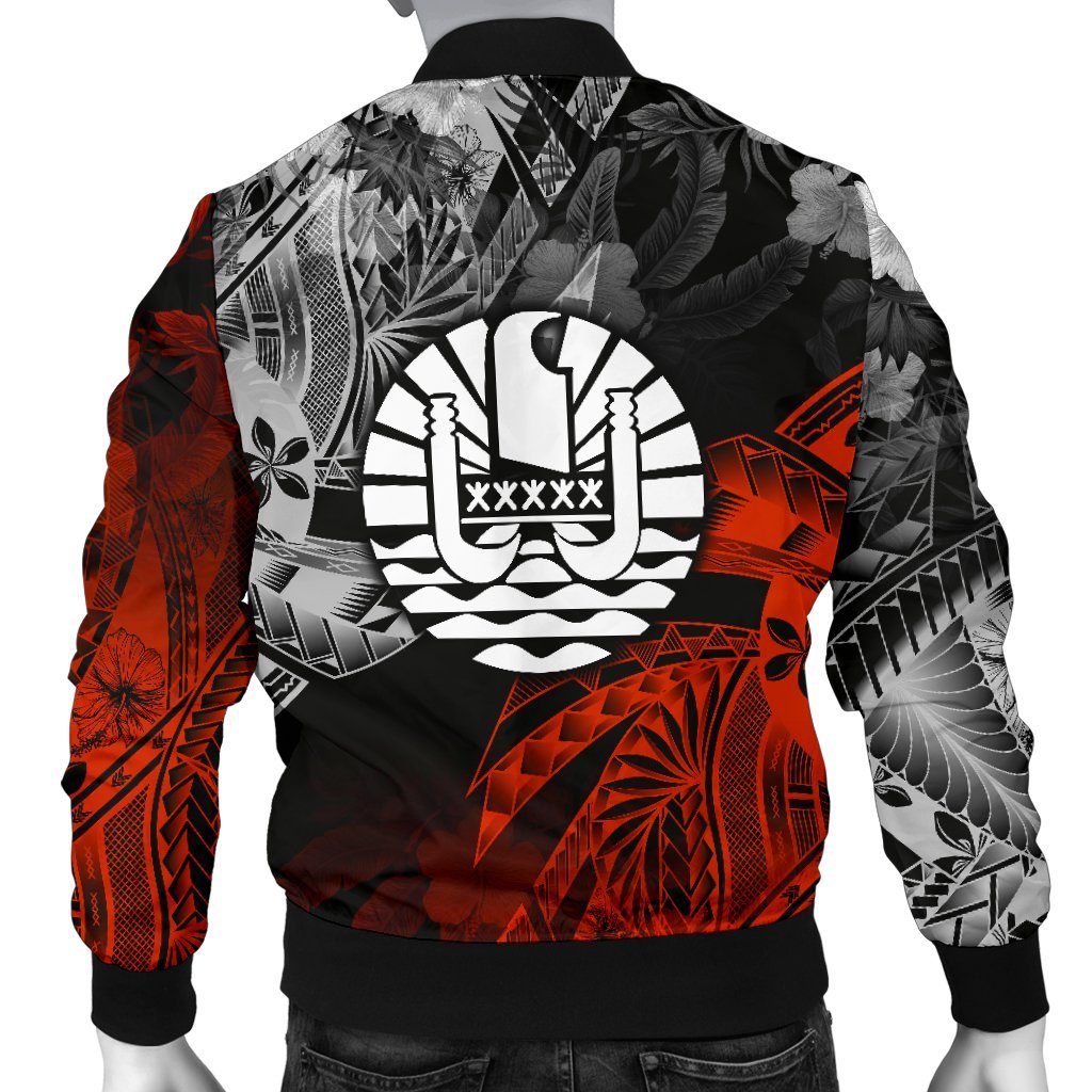 Tahiti Polynesian Men's Bomber Jacket - Vintage Polynesian Turtle - Polynesian Pride
